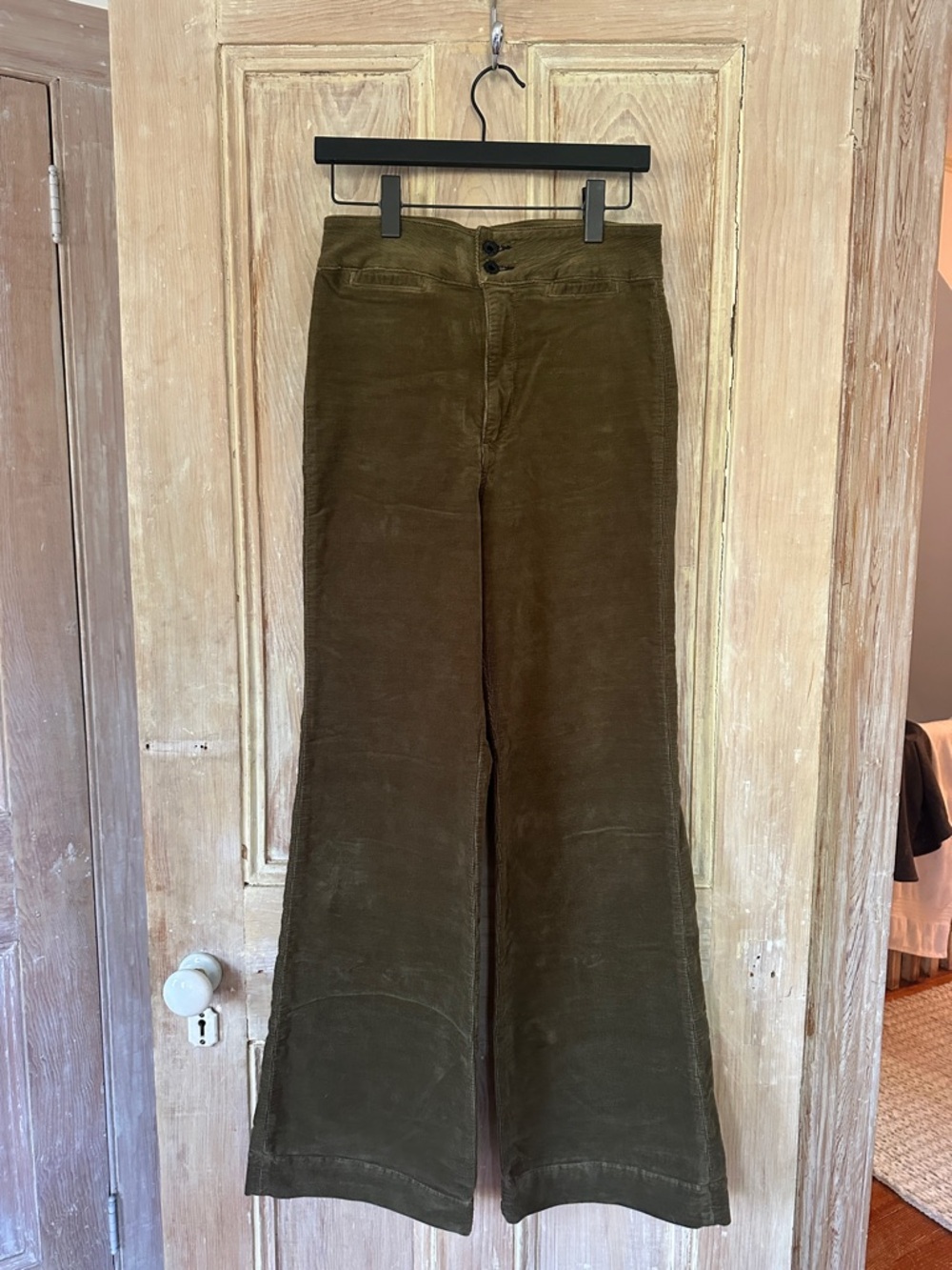 ASKK NY Olive Green Wide-Leg Corduroy Pants
